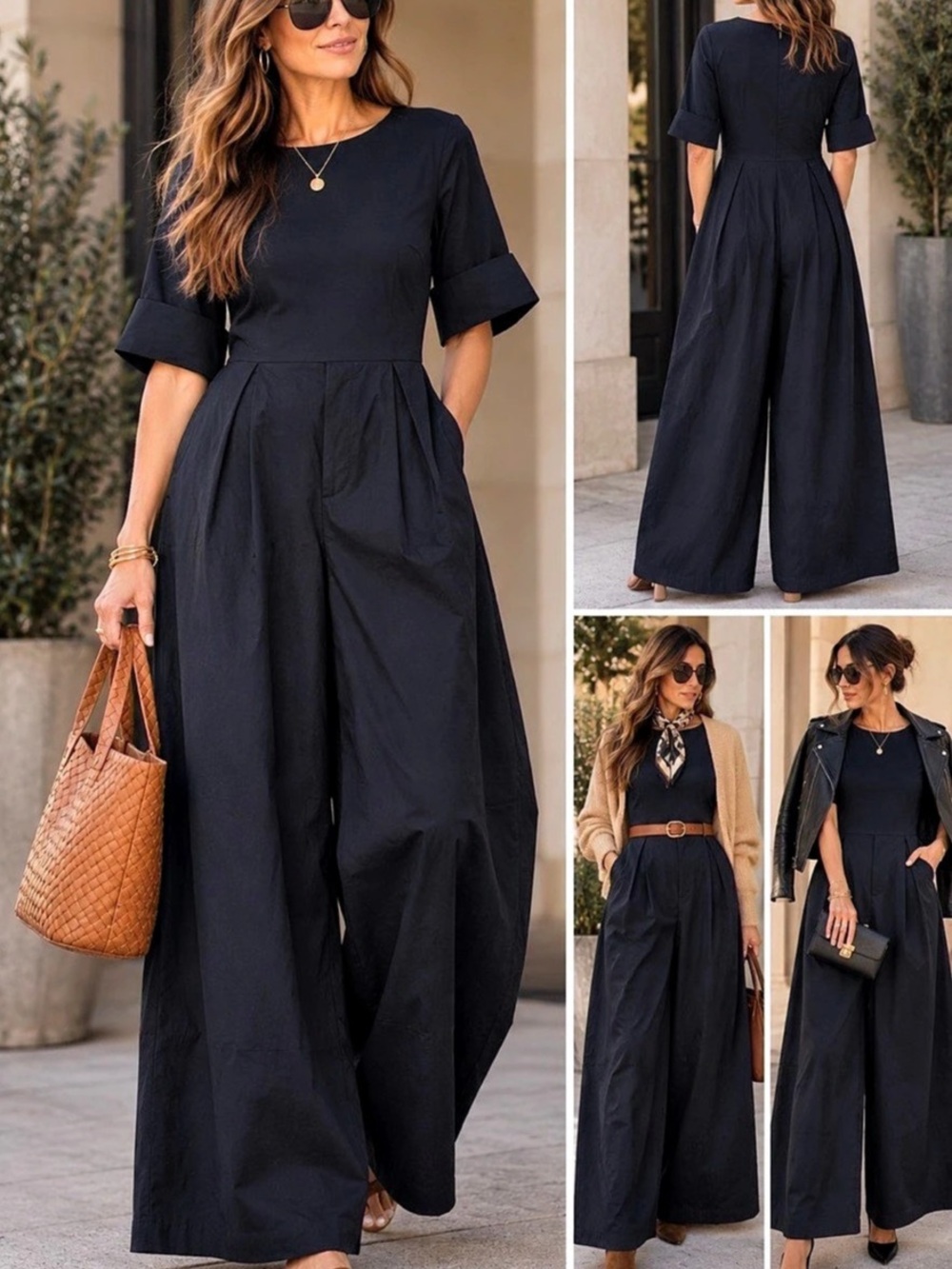 COS Wide Leg Jumpsuit in dark blue  Size Small NWT